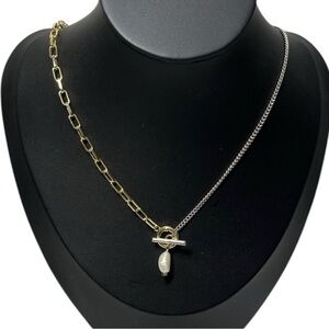 Kendra Scott Leighton Convertible Mixed Metal Pearl Chain Necklace.